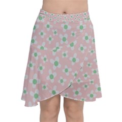 Pink Spring Blossom Chiffon Wrap Front Skirt by ConteMonfrey