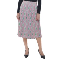 Pink Spring Blossom Classic Velour Midi Skirt  by ConteMonfrey