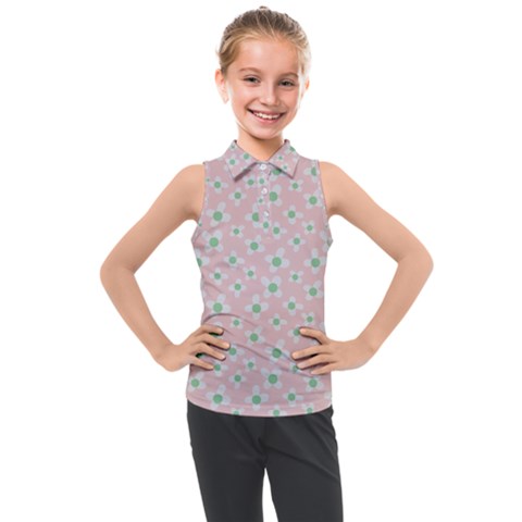 Pink Spring Blossom Kids  Sleeveless Polo Tee by ConteMonfrey