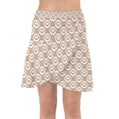 Brown Little Paws - Cute Cat Lover  Wrap Front Skirt by ConteMonfrey