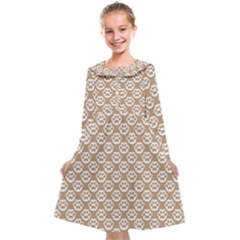 Brown Little Paws - Cute Cat Lover  Kids  Midi Sailor Dress by ConteMonfrey