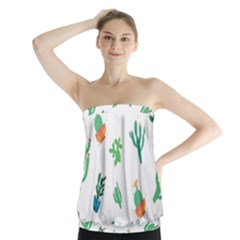 Among Succulents And Cactus  Strapless Top by ConteMonfrey