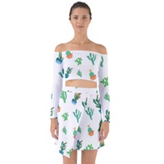 Among Succulents And Cactus  Off Shoulder Top With Skirt Set by ConteMonfrey