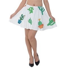 Among Succulents And Cactus  Velvet Skater Skirt by ConteMonfrey