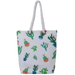 Among Succulents And Cactus  Full Print Rope Handle Tote (small) by ConteMonfrey