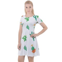 Among Succulents And Cactus  Cap Sleeve Velour Dress  by ConteMonfrey