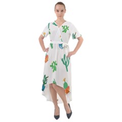 Among Succulents And Cactus  Front Wrap High Low Dress by ConteMonfrey