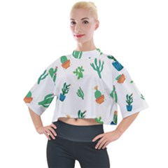 Among Succulents And Cactus  Mock Neck Tee by ConteMonfrey