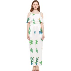 Among Succulents And Cactus  Draped Sleeveless Chiffon Jumpsuit by ConteMonfrey