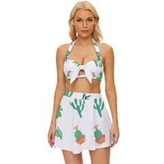 Among Succulents And Cactus  Vintage Style Bikini Top And Skirt Set  by ConteMonfrey