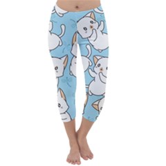 Seamless-little-cat-dragonfly-pattern Capri Winter Leggings 