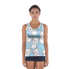 Seamless-little-cat-dragonfly-pattern Sport Tank Top 