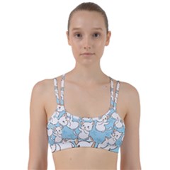 Seamless-little-cat-dragonfly-pattern Line Them Up Sports Bra