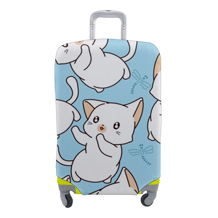 Seamless-little-cat-dragonfly-pattern Luggage Cover (Small)