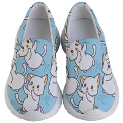 Seamless-little-cat-dragonfly-pattern Kids Lightweight Slip Ons