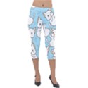 Seamless-little-cat-dragonfly-pattern Lightweight Velour Capri Leggings  View1