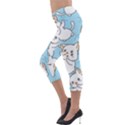 Seamless-little-cat-dragonfly-pattern Lightweight Velour Capri Leggings  View3