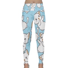 Seamless-little-cat-dragonfly-pattern Lightweight Velour Classic Yoga Leggings