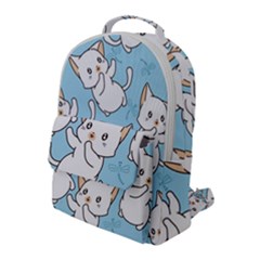 Seamless-little-cat-dragonfly-pattern Flap Pocket Backpack (large)