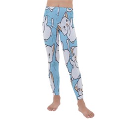 Seamless-little-cat-dragonfly-pattern Kids  Lightweight Velour Leggings