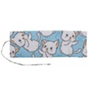 Seamless-little-cat-dragonfly-pattern Roll Up Canvas Pencil Holder (M) View1