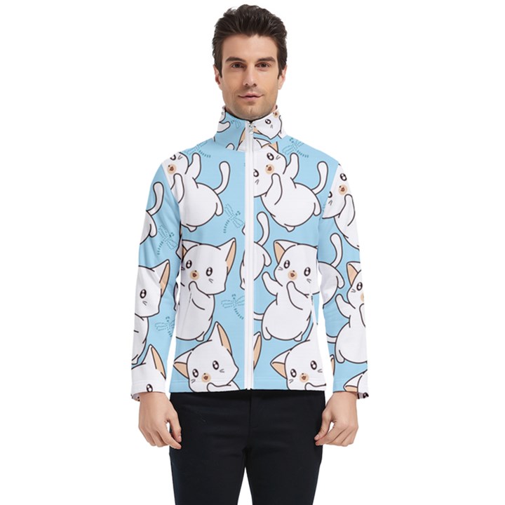 Seamless-little-cat-dragonfly-pattern Men s Bomber Jacket