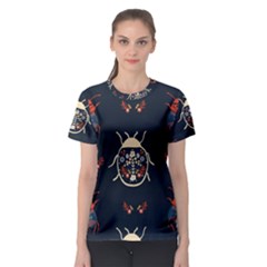 Floral-bugs-seamless-pattern Women s Sport Mesh Tee