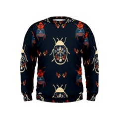 Floral-bugs-seamless-pattern Kids  Sweatshirt