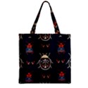 Floral-bugs-seamless-pattern Zipper Grocery Tote Bag View1