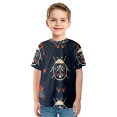 Floral-bugs-seamless-pattern Kids  Sport Mesh Tee