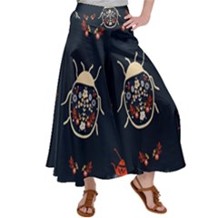 Floral-bugs-seamless-pattern Satin Palazzo Pants