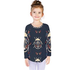 Floral-bugs-seamless-pattern Kids  Long Sleeve Tee