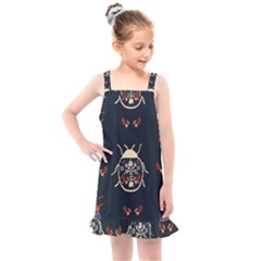 Floral-bugs-seamless-pattern Kids  Overall Dress