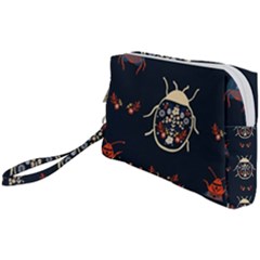 Floral-bugs-seamless-pattern Wristlet Pouch Bag (small)