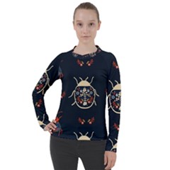 Floral-bugs-seamless-pattern Women s Pique Long Sleeve Tee