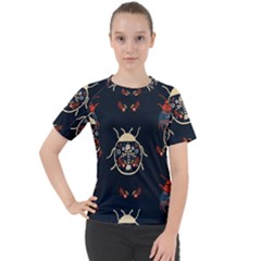 Floral-bugs-seamless-pattern Women s Sport Raglan Tee