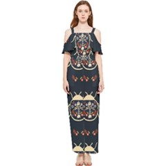 Floral-bugs-seamless-pattern Draped Sleeveless Chiffon Jumpsuit