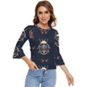 Floral-bugs-seamless-pattern Bell Sleeve Top View1