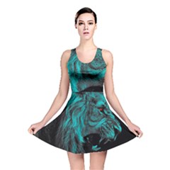 Angry Male Lion Predator Carnivore Reversible Skater Dress by Jancukart