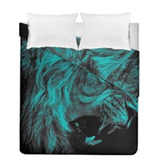 Angry Male Lion Predator Carnivore Duvet Cover Double Side (full/ Double Size) by Jancukart