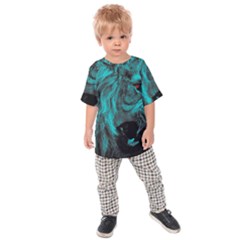 Angry Male Lion Predator Carnivore Kids  Raglan Tee