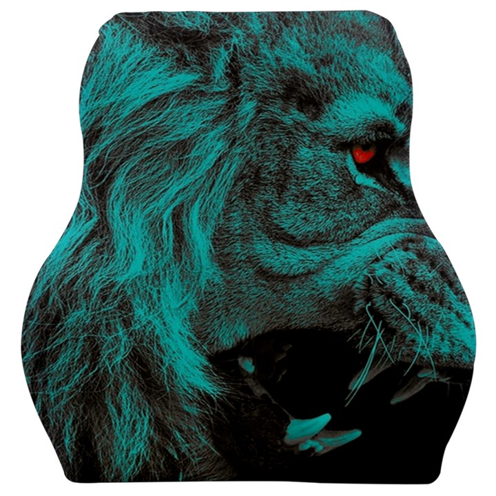 Angry Male Lion Predator Carnivore Car Seat Velour Cushion 