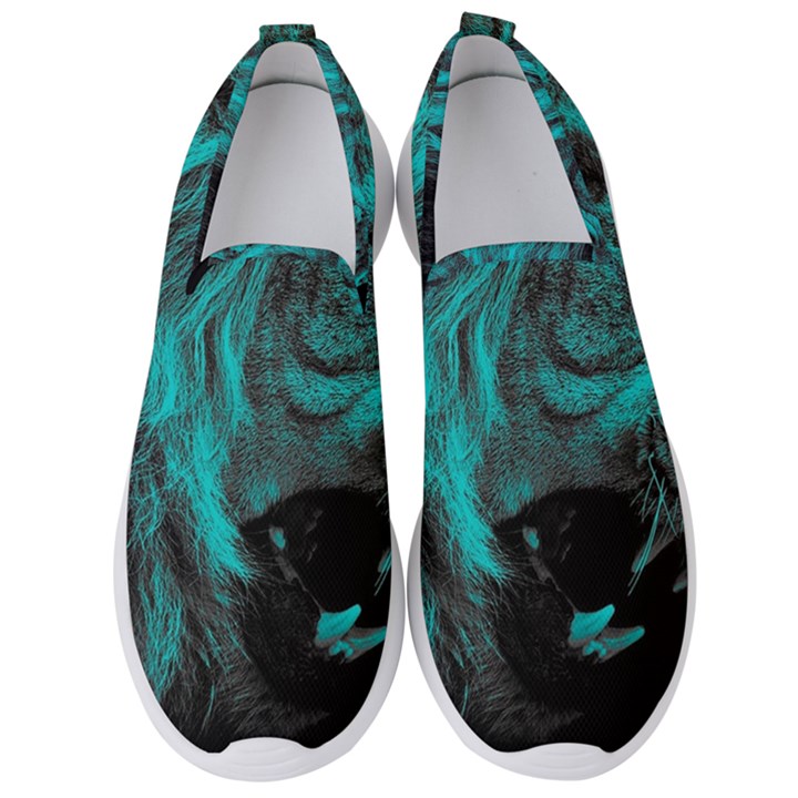 Angry Male Lion Predator Carnivore Men s Slip On Sneakers