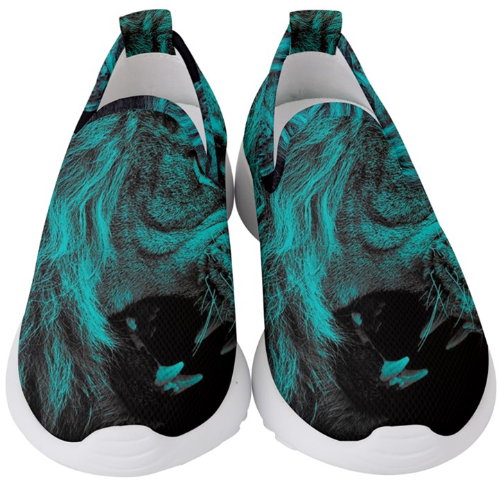 Angry Male Lion Predator Carnivore Kids  Slip On Sneakers