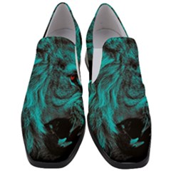 Angry Male Lion Predator Carnivore Women Slip On Heel Loafers