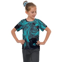 Angry Male Lion Predator Carnivore Kids  Mesh Piece Tee