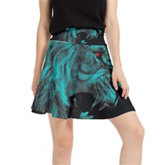 Angry Male Lion Predator Carnivore Waistband Skirt by Jancukart