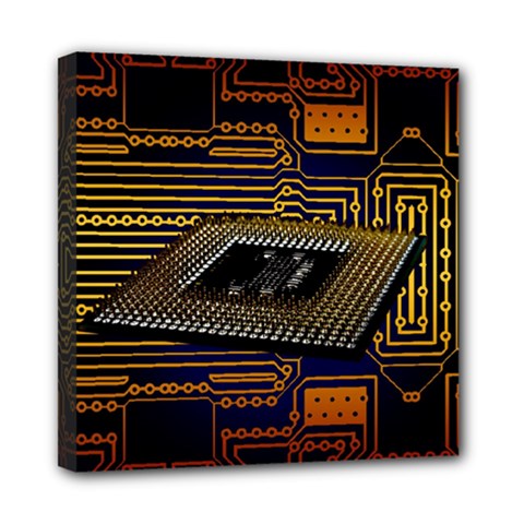 Processor-cpu-board-circuits Mini Canvas 8  X 8  (stretched) by Jancukart