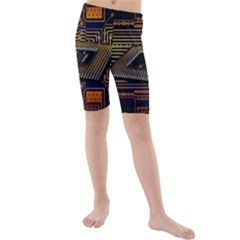 Processor-cpu-board-circuits Kids  Mid Length Swim Shorts