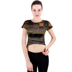 Processor-cpu-board-circuits Crew Neck Crop Top